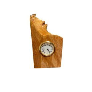 Natural Edge Wooden Desk Clock By Charles Elkan